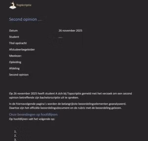 Voorbeeld opzet rapport second opinion